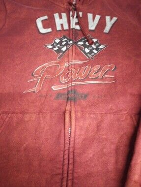 Chevy Power Rust  Zip-Up Hoodie Size Medium 38/40